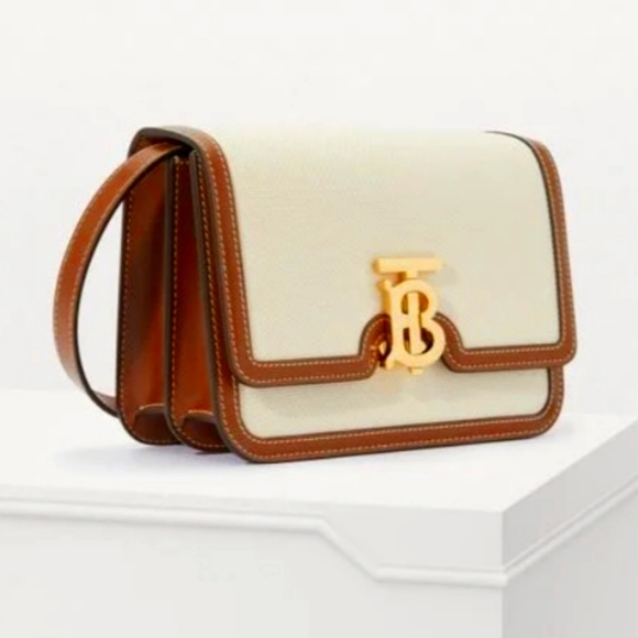 NWT$2150 Burberry TB Canvas Leather Crossbody Bag - Picture 3 of 16